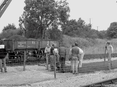 ESR civil week 1986. The pway dept at work on a new upgraded footpath.